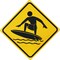 Surf Board Decor for Wall,Surfboard Wall Decor,Surfer Crossing Tin Sign Beach Metal Signs 12" X 12" Surf Shack Game Room Man Cave Store Cafe Tiki Lounge Home Bar Room Decoration